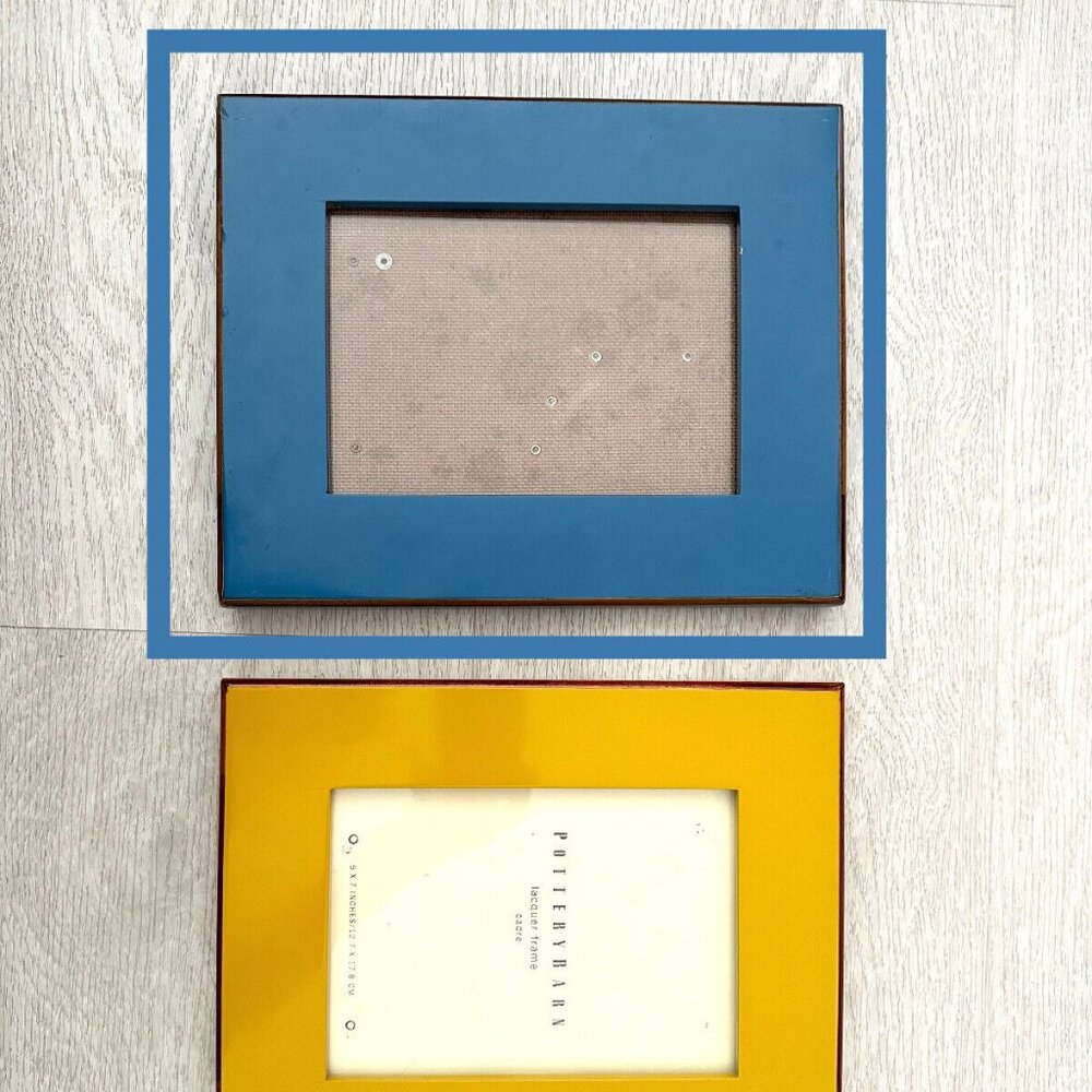 Pottery Barn Lacquer Photo Frames (Wall or Table) 5x7 in Blue